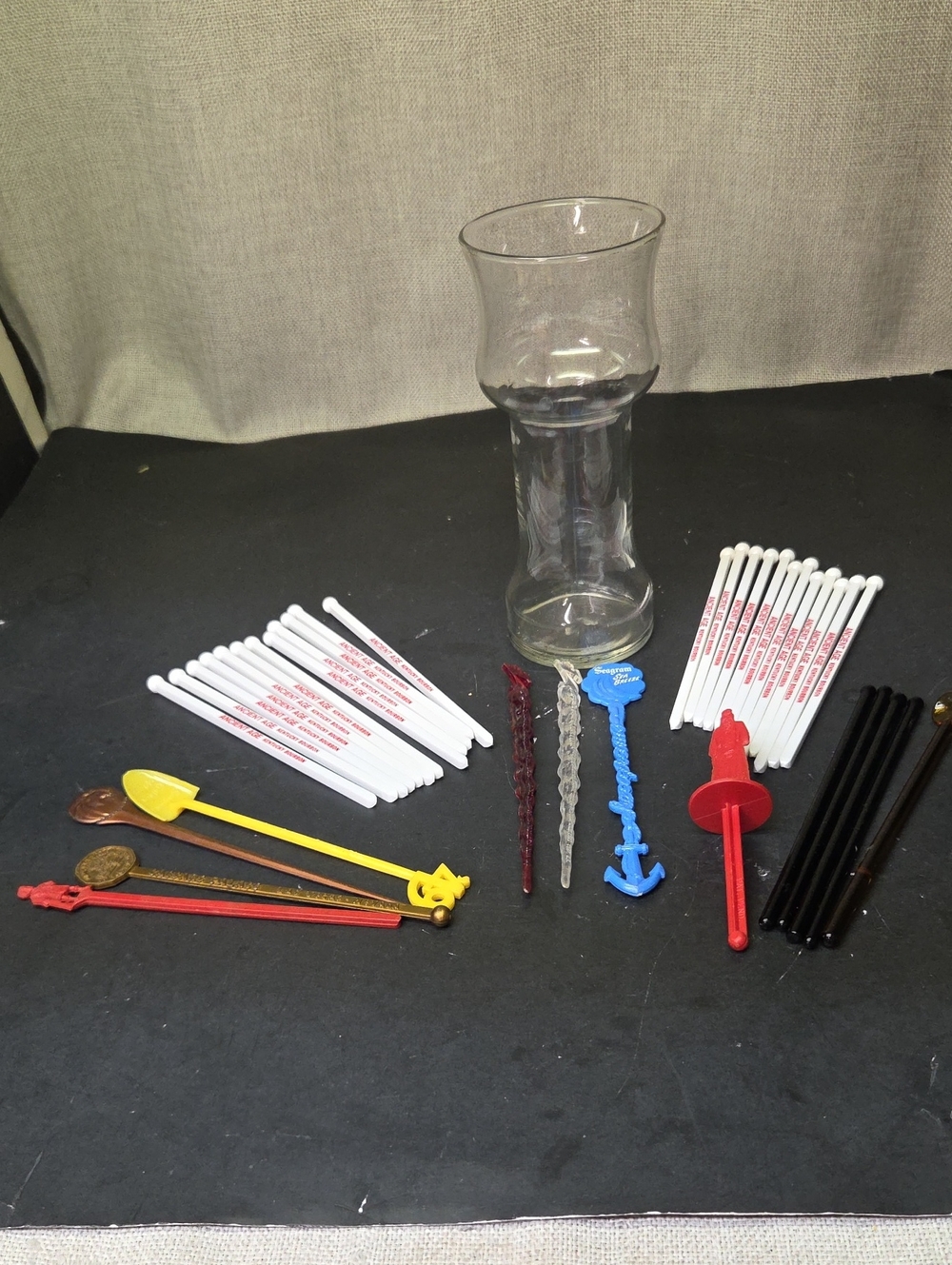 Vintage Swizzle Sticks Lot Of‎ 37 Plastic & A Few Glass